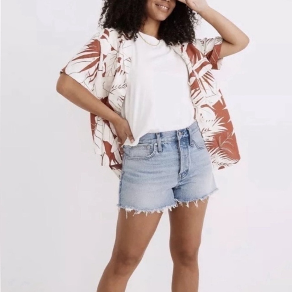 Madewell Relaxed Denim Shorts Sz 27 Destroyed Hem